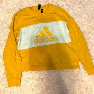 Adidas- Kids L, Yellow Crewneck